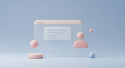 Fototapete - Streamlined Online Communication  Efficient Messaging and User Interaction Design Concept