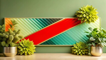 Fototapete - Modern abstract gradient green and black banner background