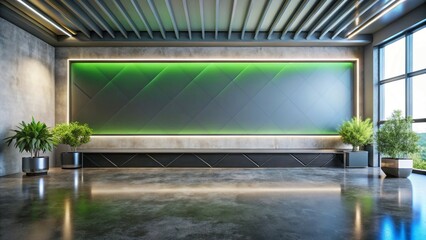 Fototapete - Modern abstract gradient green and black banner background