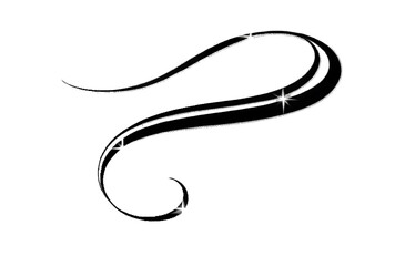 Aufkleber - black swirl line, 