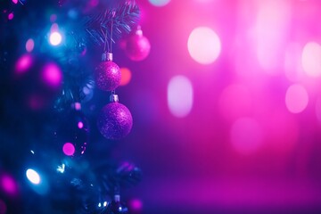 Aufkleber - A Christmas tree is decorated with colorful ornaments and soft twinkling lights, creating a warm glow and festive spirit perfect for holiday celebrations