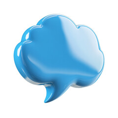 Poster - Radiant azure speech bubble, symbolizing dialogue and communication in digital realm