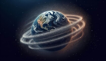 Wall Mural - earth ripples a fast shutter speed captures the ripples and wave