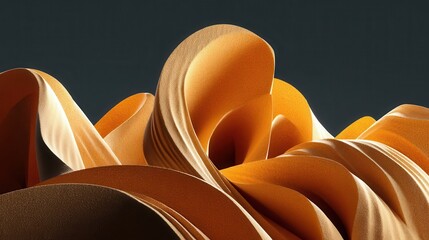 Poster - Abstract design with flowing, warm golden shapes.