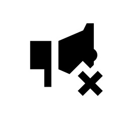 Poster - Illustrated icon showing a black speaker with a cross over it indicating the mute function is enabled