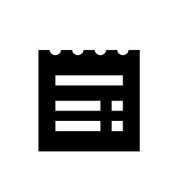 Poster - Black and white calendar icon with rounded top and horizontal lines representing schedule information