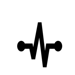 Poster - Black heartbeat pulse line with circular ends representing medical health monitoring symbol art 100