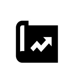Poster - Black folder icon with white arrow trending upwards indicating growth and positive performance metrics shown