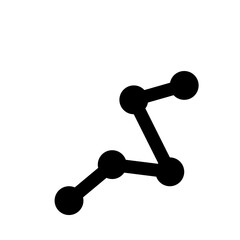 Poster - Black network of connected nodes and lines forming a zigzag pattern on a white background illustration