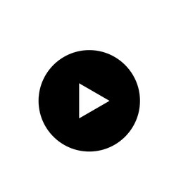 Fototapete - Black circle containing a white play symbol pointing right isolated on a white background simple design
