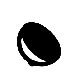 Poster - Illustration of a single black oval shape with a curved white highlight and a small bulbous base design