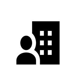 Poster - Illustration of a person icon with a grid of squares in black and white simple design style image