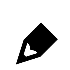 Poster - A simple black pencil icon with a triangular tip and a white interior on a white background design art