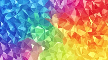 Poster - Geometric spectrum of colors, faceted prism texture, full spectrum polygonal gradient
