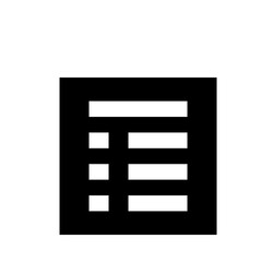 Poster - Black rectangle containing white horizontal bars and squares in a structured arrangement design art