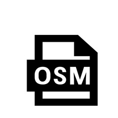 Poster - Illustration of a black file icon with a folded corner displaying the white letters osm prominently centered