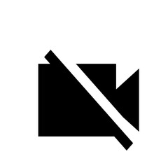 Poster - Black video camera icon with a white diagonal line indicating video is disabled or turned off symbol image