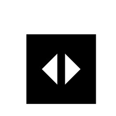 Poster - Two white triangles pointing towards each other on a black background in a symmetrical arrangement