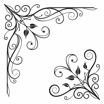 Decorative-scroll borders perfect for elegant designs, prints, and digital artwork.