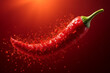 © Nichapa888 - Dynamic swirl of chili flakes mid-air captured in motion against a gradient background