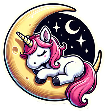 Unicorn, illustration, cartoon, dreamland icon, dreamland design, art, animals, dreamland design, sleep, sleep, moon, dreamland character, dreamland sticker, dreamland image, dreamland painting, dream