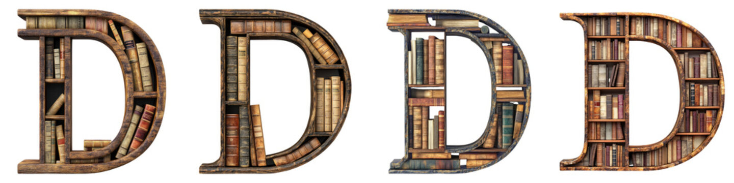 Letter d alphabet Isolated on transparent background. PNG , Set of