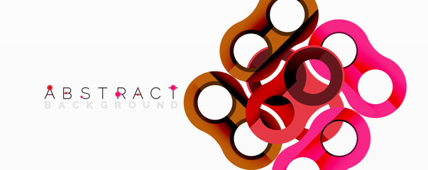 Aufkleber - Modern abstract design features overlapping circles, brown, pink, white hues. Clean composition, simple shapes create dynamic visual effect.