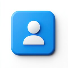 blue user icon profile avatar isolated on white background