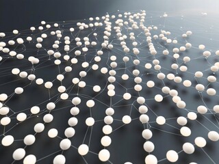 Poster - Abstract Neural Network with White Spheres and Interconnected Lines