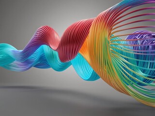 Poster - Abstract Rainbow Cables, Data Streams, Connectivity Concept