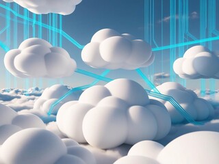 Poster - White Cloud Data Network Connecting to Blue Sky