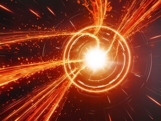 incandescent burst radiating from abstract futuristic core