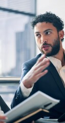 Aufkleber - Planning, meeting and discussion with business man for project management, feedback and idea. Paperwork, proposal pitch and consulting with person in office for talking, partnership and review