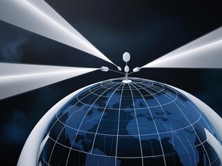 Poster - Global Connectivity and Communication Network Concept with Fiber Optic Beams