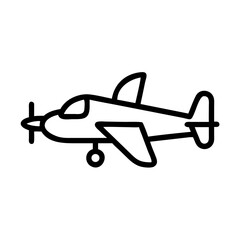 Poster - Monoplane outline icon in minimalist style  