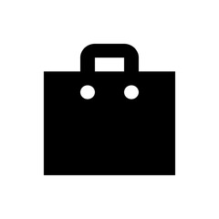 Poster - Illustration of a black shopping bag with a handle and two white circular eyelets on a white background
