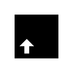 Poster - A black square containing a white arrow pointing upwards, positioned in the lower left corner of the square