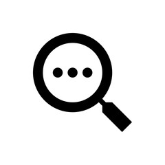 Poster - Black magnifying glass icon with three dots inside the lens representing a search or loading function