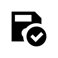 Poster - Black folder icon with a white check mark inside a black circle indicating completion or verification process