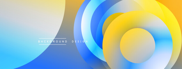 Poster - Abstract layers, vibrant colors, smooth gradients. Overlapping circles create dynamic visual effect. Modern design element.