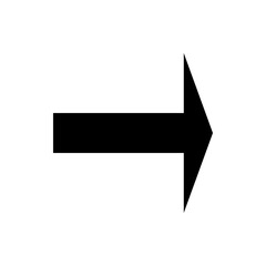 Poster - A simple black arrow pointing to the right direction on a white background in a minimalistic design style