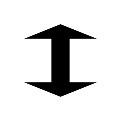 Poster - A black arrow pointing up and a black arrow pointing down connected by a black line in the middle area