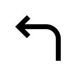 © Farhan - Black arrow pointing left with a right angle turn on a plain white background in a simple graphic design