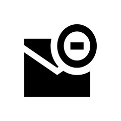 Poster - Black and white graphic of an envelope with a circle and dash indicating removal or deletion of mail item