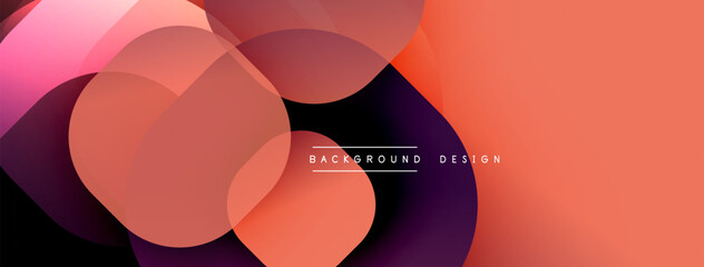 Poster - Abstract overlapping shapes create dynamic gradient background. Warm colors dominate composition, offering modern aesthetic.