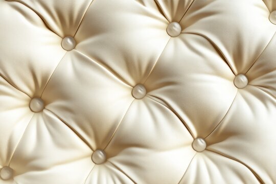 Creamy, quilted upholstery texture with decorative buttons.