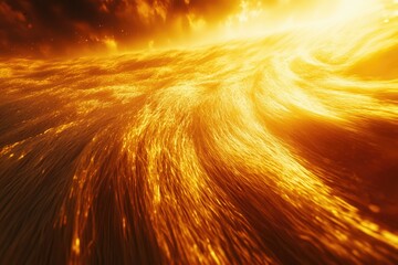 Poster - A fiery, swirling expanse of molten gold, glowing under a dramatic, dark sky.