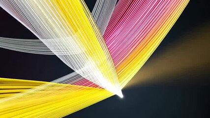 Poster - Colorful light patterns dance in the dark during an innovative art installation in a vibrant urban space at night Generative AI