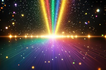 Wall Mural - colorful cosmic stage with radiating light beams