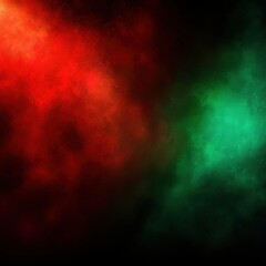 Poster - Abstract cosmic nebula with vibrant red and green hues creating a dynamic celestial backdrop ideal for space themed designs and atmospheric illustrations